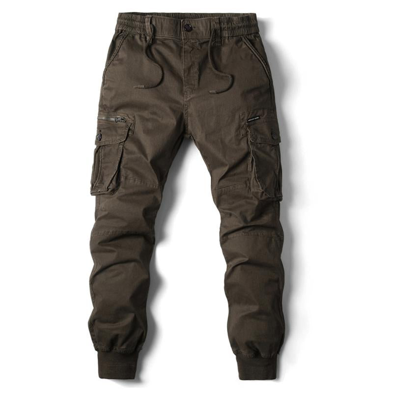 Mens Casual Elastic Waist Cargo Pants 57018851X