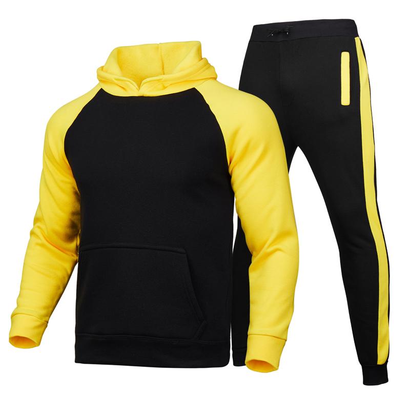 Mens Solid Color Hoodie Set 05265440X