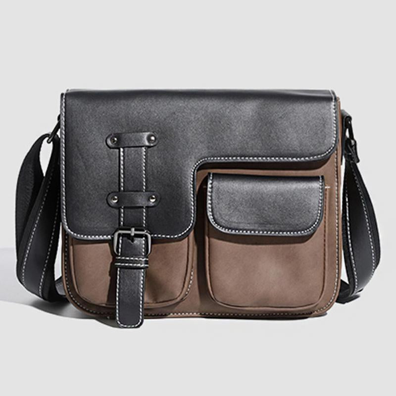 Mens Casual Matte Leather Multi-Pocket Messenger Bag 84325111Y