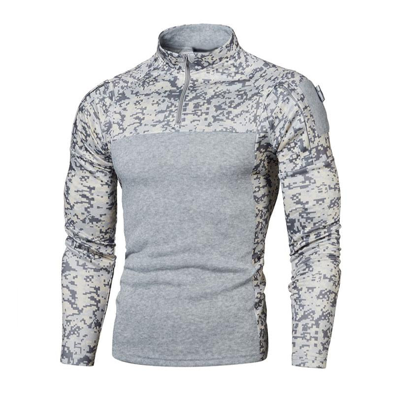Mens Outdoor Camouflage Patchwork Long-sleeved Thin Sweatshirt 64474638M