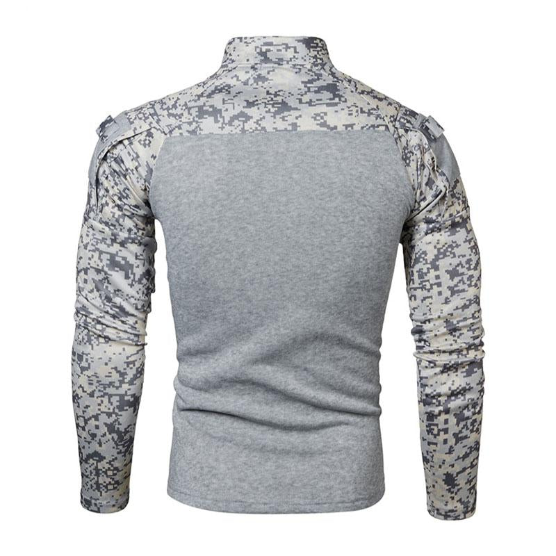 Mens Outdoor Camouflage Patchwork Long-sleeved Thin Sweatshirt 64474638M