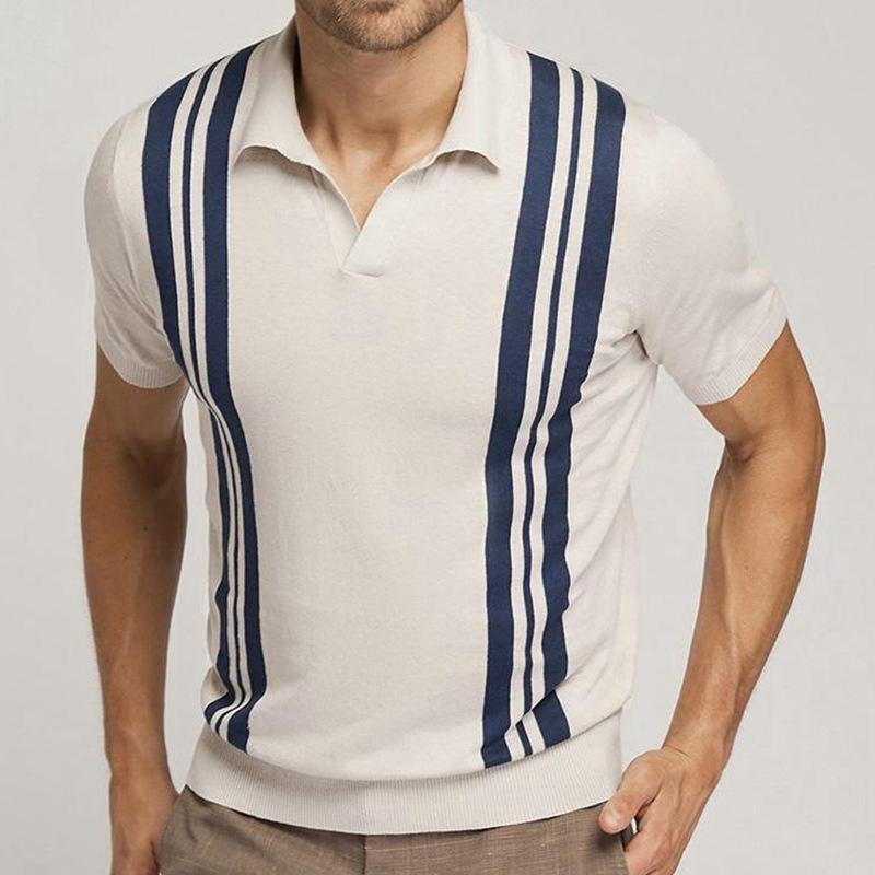 Mens Striped Short Sleeve Polo T-Shirt 94501247Y