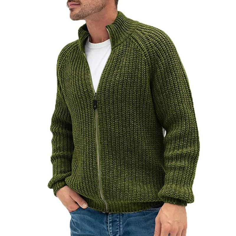 Mens Casual Zip Turtleneck Knit Cardigan 64602251M