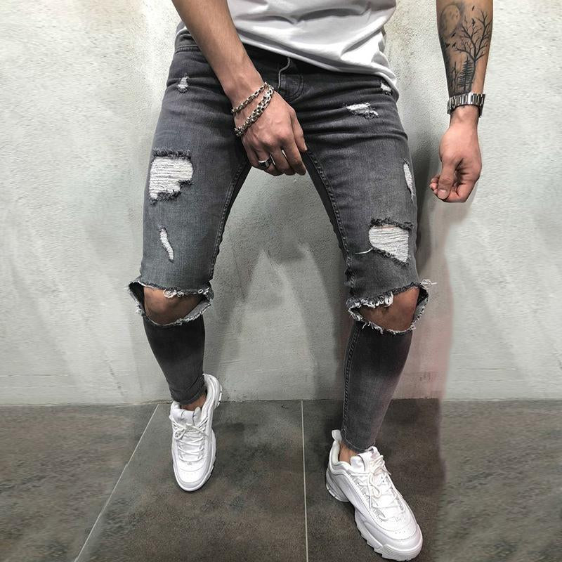 Mens Casual Ripped Jeans 62746417Y