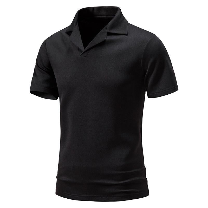 Mens Solid Color Short Sleeve Polo T-Shirt 47072291Y