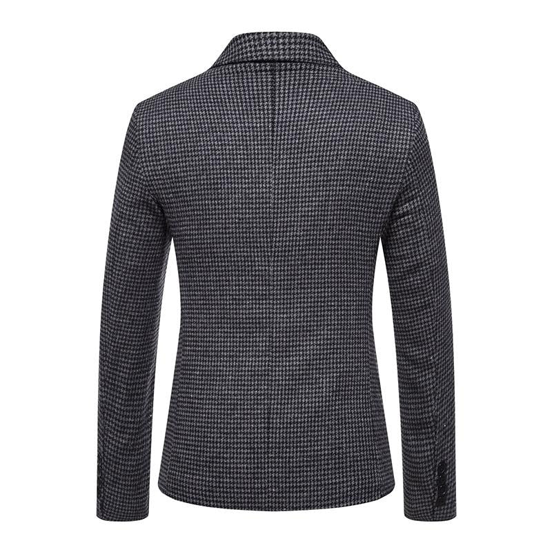 Mens Casual Plaid Lapel Blazer 44845915M