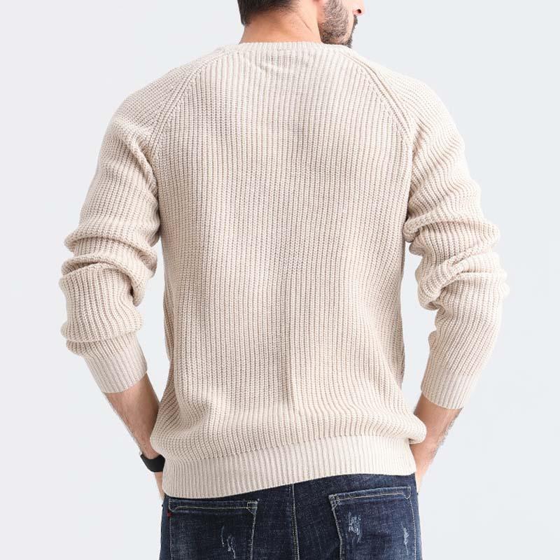 Mens Casual Round Neck Long Sleeve Knitted Pullover Sweater 32927096M