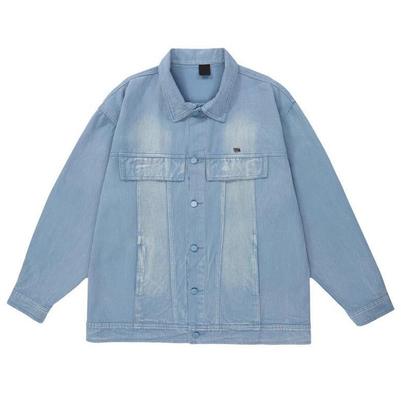 Mens Vintage Gradient Tie Dye Oversized Denim Jacket 60804558M