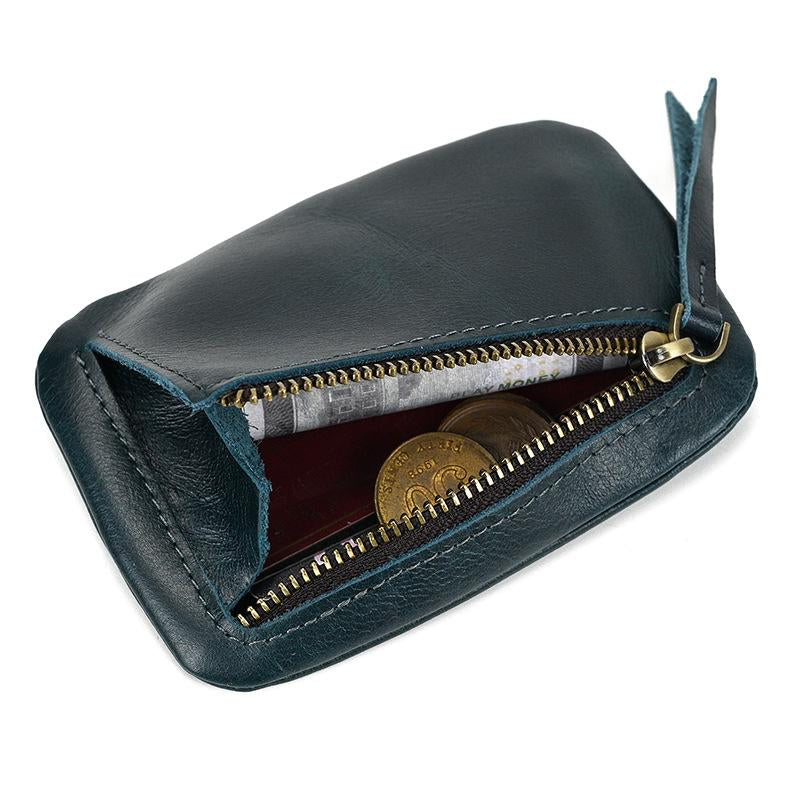 Mens Vintage Leather Zipper Coin Purse 76562554Y