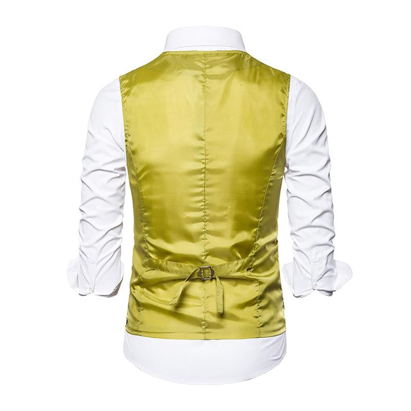 Mens Vintage Jacquard V-Neck Single Breasted Vest 82816436M