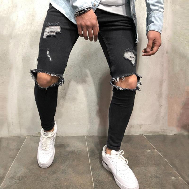 Mens Casual Ripped Jeans 62746417Y