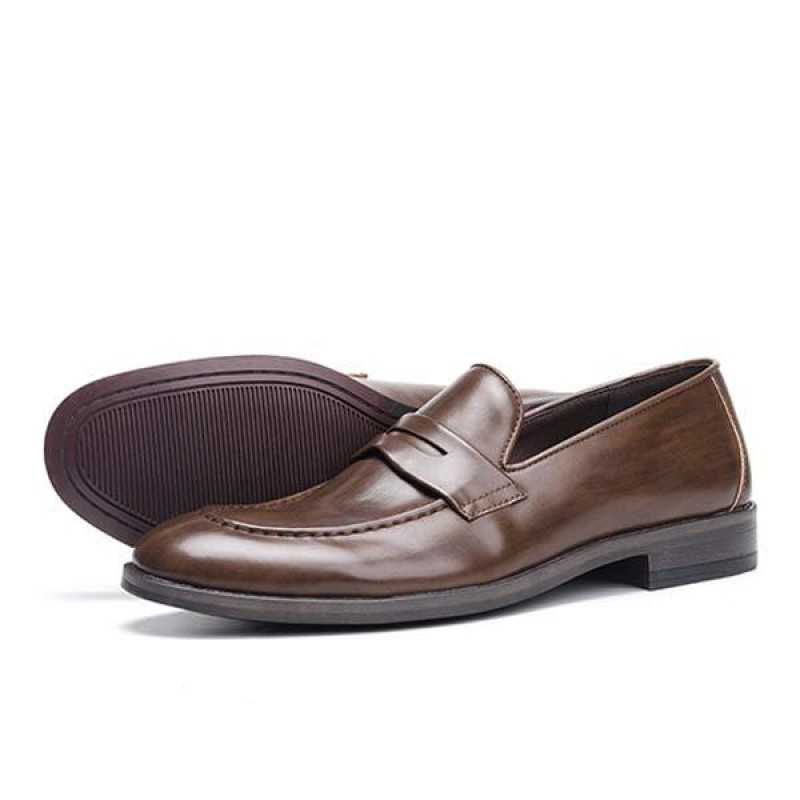 MENS SLIP-ON P LEATHER LOAFERS 66974148
