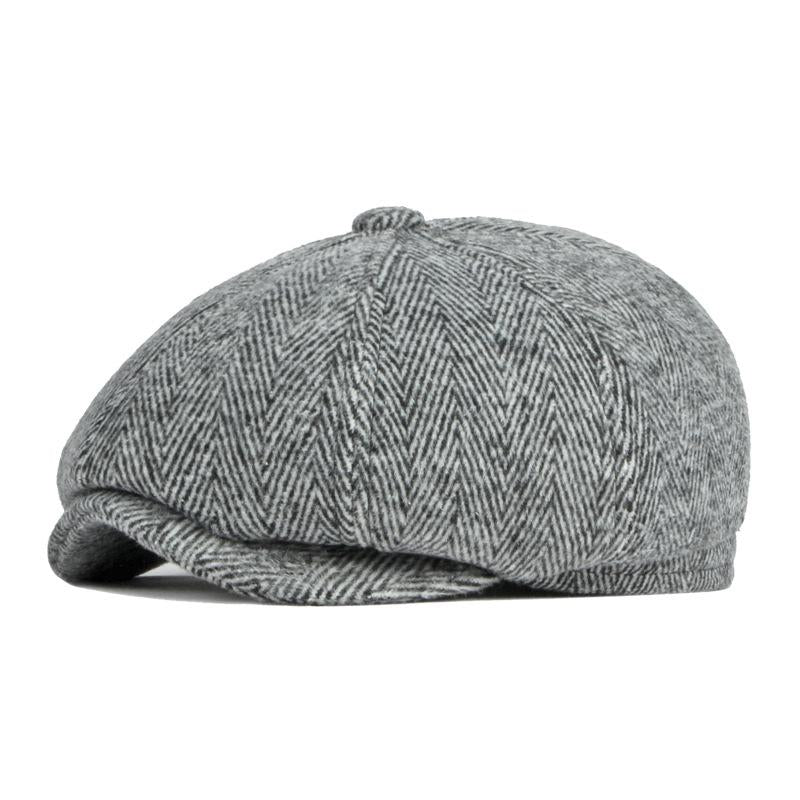 Mens British Vintage Wool Warm Earmuff Beret 36085431M