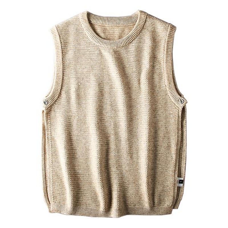 Mens Vintage Crew Neck Knit Vest 62627081M