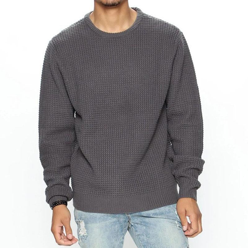 Mens Long Sleeve Round Neck Casual Loose Pullover Sweater 38472304M