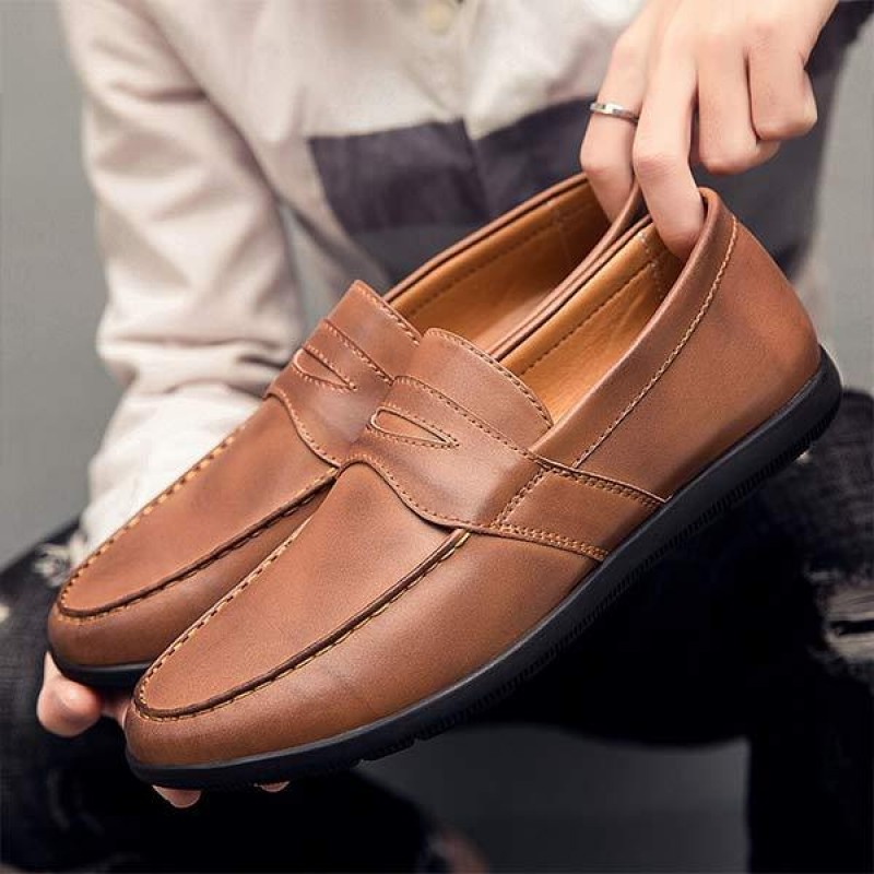 MENS HANDMADE LEATHER LOAFERS 92946832