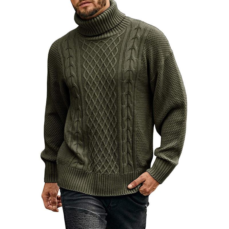 Mens Turtleneck Long Sleeve Pullover Knit Sweater 04672420M