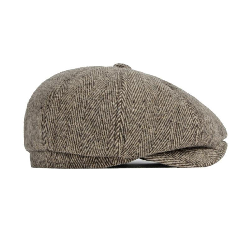 Mens British Vintage Wool Warm Earmuff Beret 36085431M