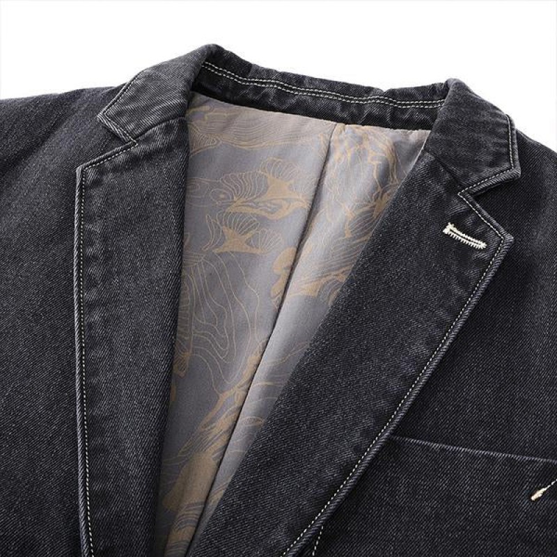 Mens Thin Casual Slim Denim Blazer 71507255M