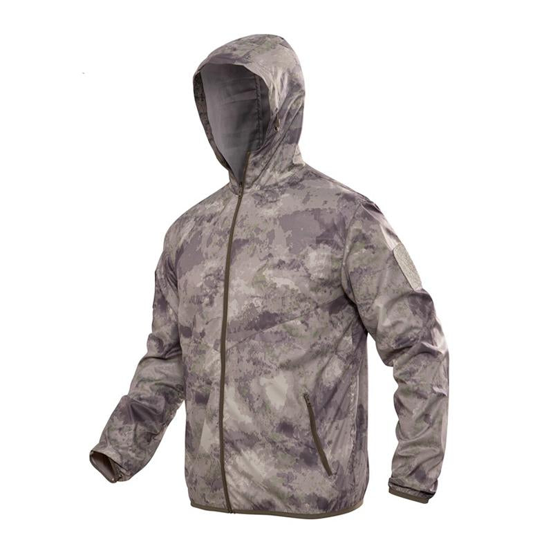 Mens Outdoor Sunscreen Breathable Quick-Drying Tactical Hooded Jacket 95934041M