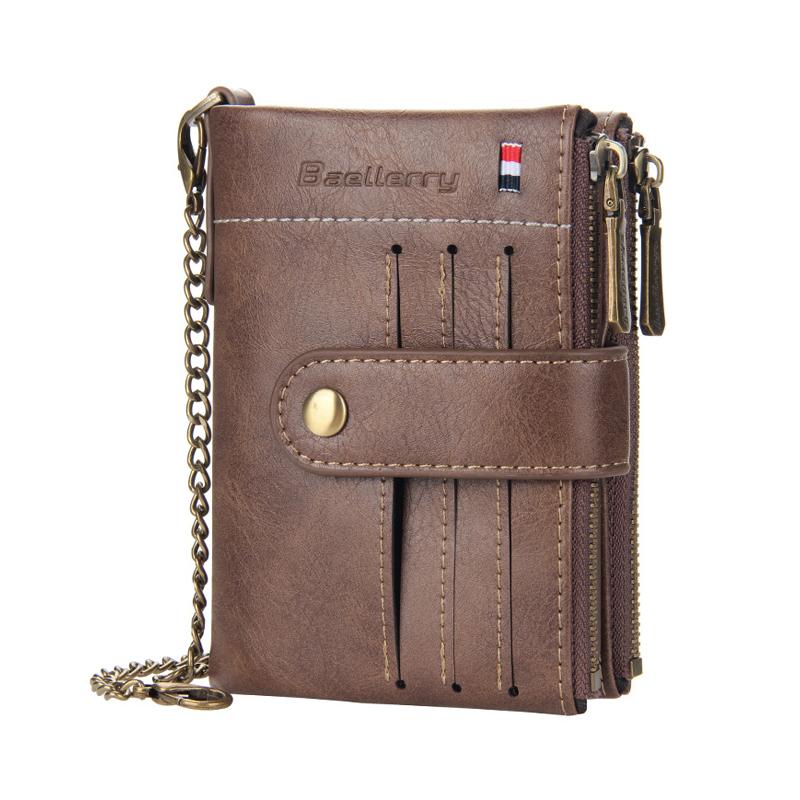 Mens Vintage Letter Zipper Snap Wallet 51317846Y