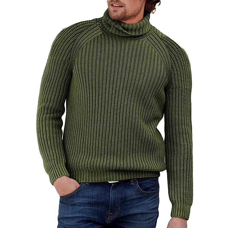 Mens Solid Color Long Sleeve Turtleneck Sweater 26644030X