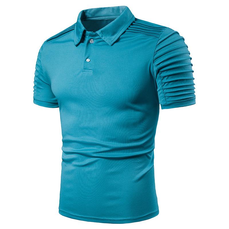 Mens Solid Color Short Sleeve Polo T-Shirt 83704539Y