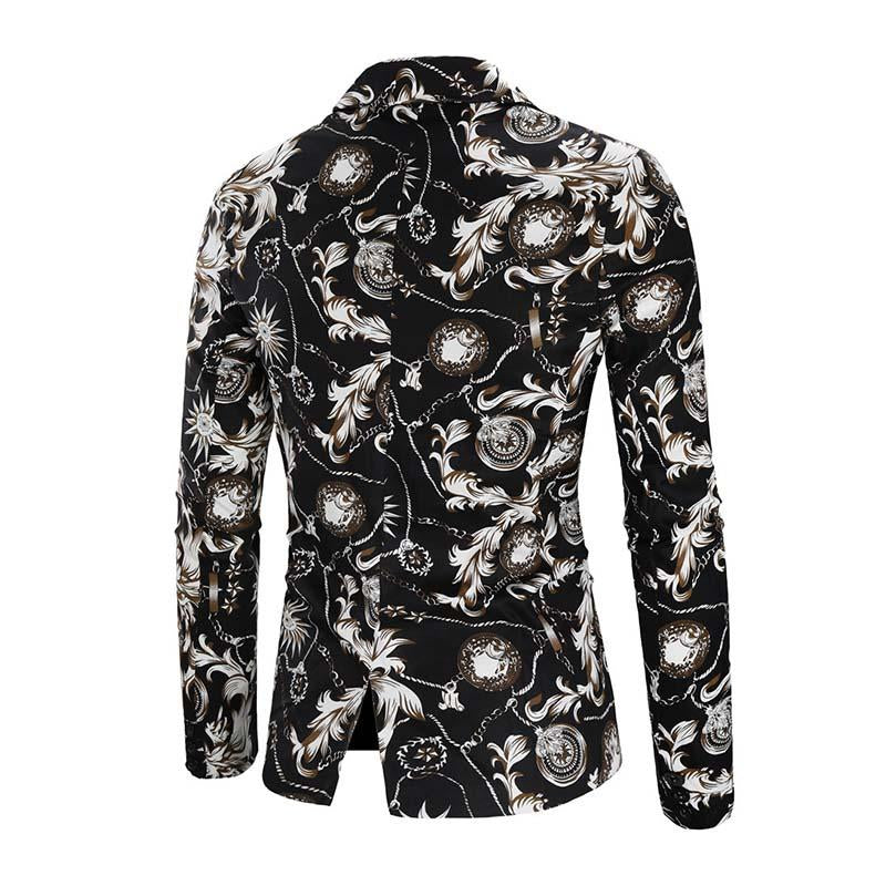 Mens Vintage Ethnic Print Lapel Blazer 81540555M