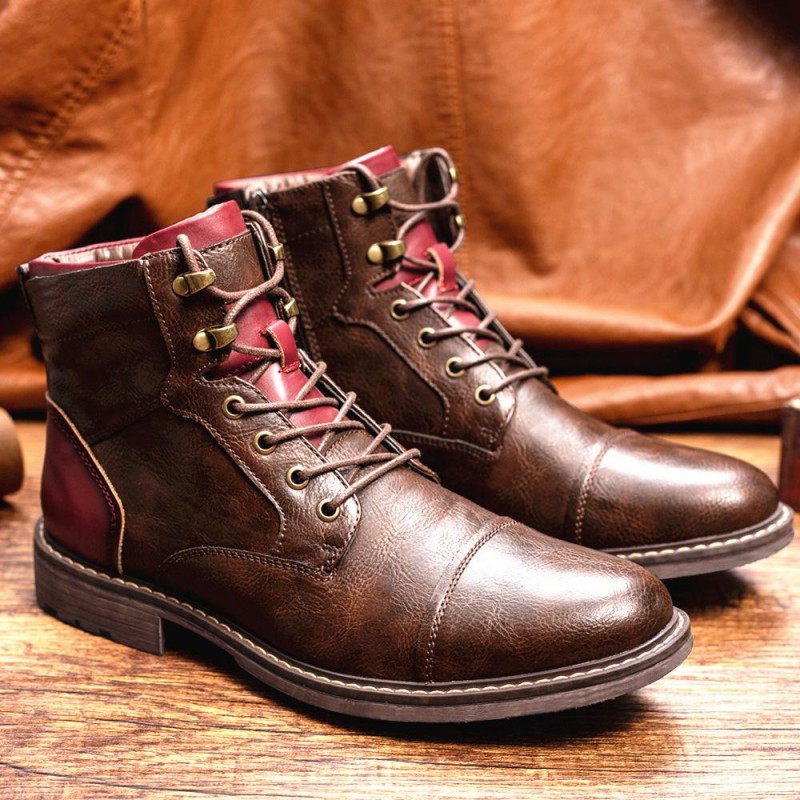 MENS PATCHWORK ANKLE BOOTS 27607163W