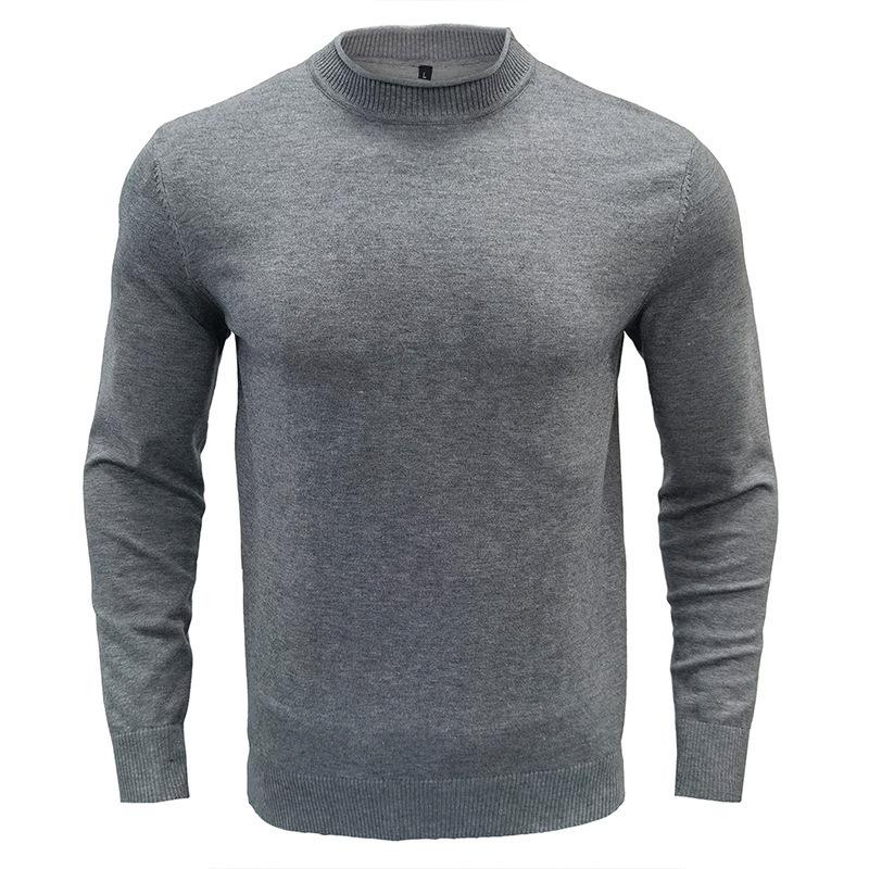 Mens Solid Round Neck Casual Sweater 27207117Z