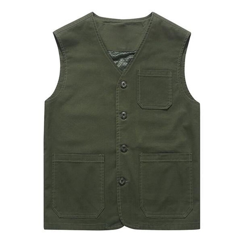 Mens Casual Solid Color V-Neck Thin Vest 21460241M