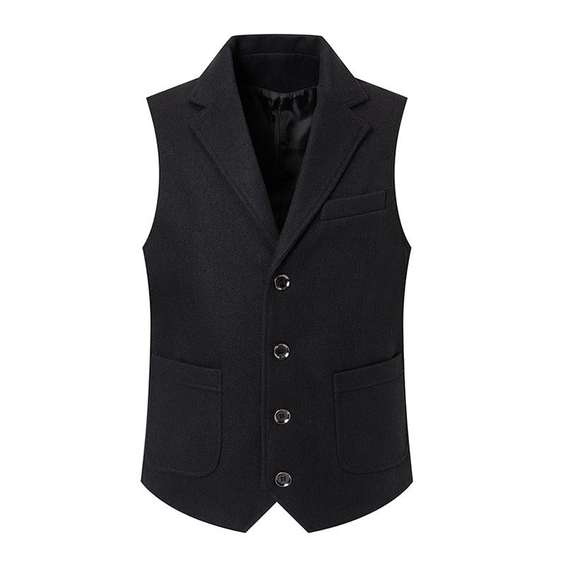 Mens Casual V-Neck Single-Breasted Patch Pocket Vest 53325062M