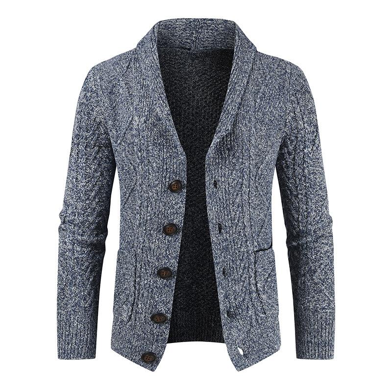Mens Vintage Jacquard Thick Knit Cardigan 45801692M
