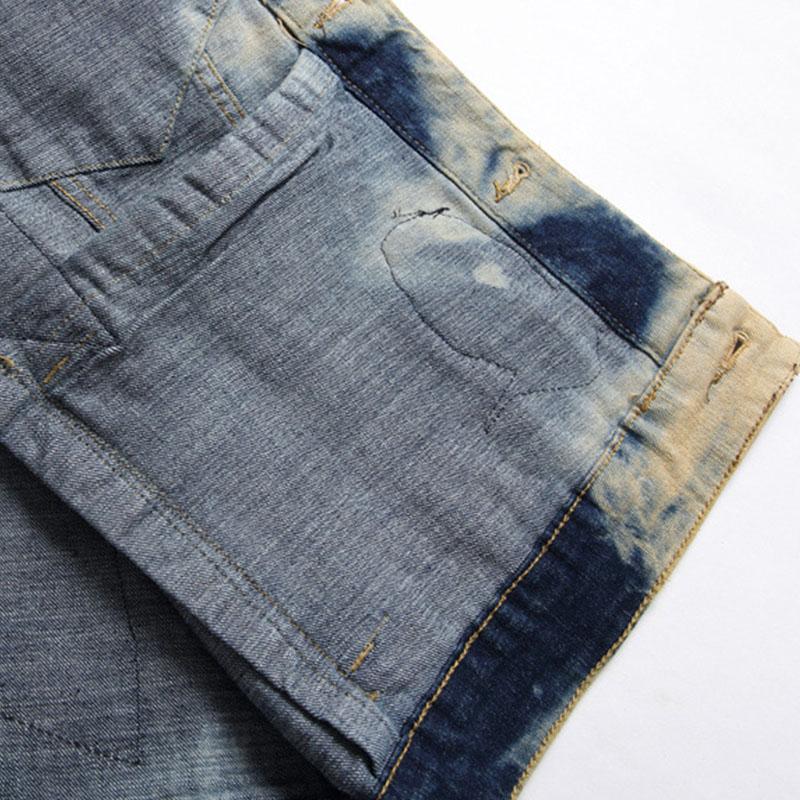 Mens Casual Washed Embroidery Print Lapel Collar Loose Denim Vest 39872810M