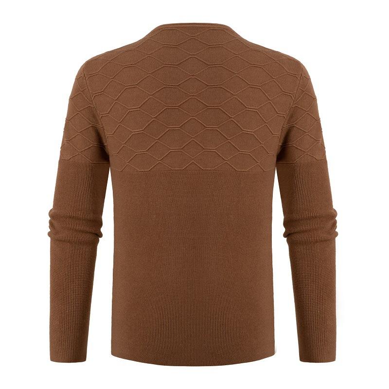 Mens Solid Color Long Sleeve Knitwear 10077249Y
