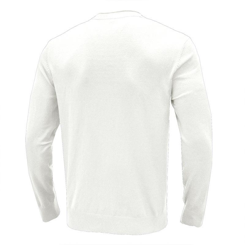 Mens Solid Round Neck Casual Sweater 27207117Z