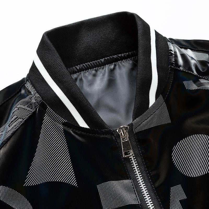 Mens Geometric Patterns Stand Collar Jacket 18435386Z