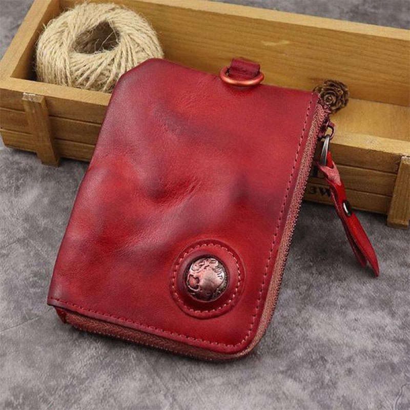 VINTAGE HANDMADE COWHIDE WALLET 65218738M