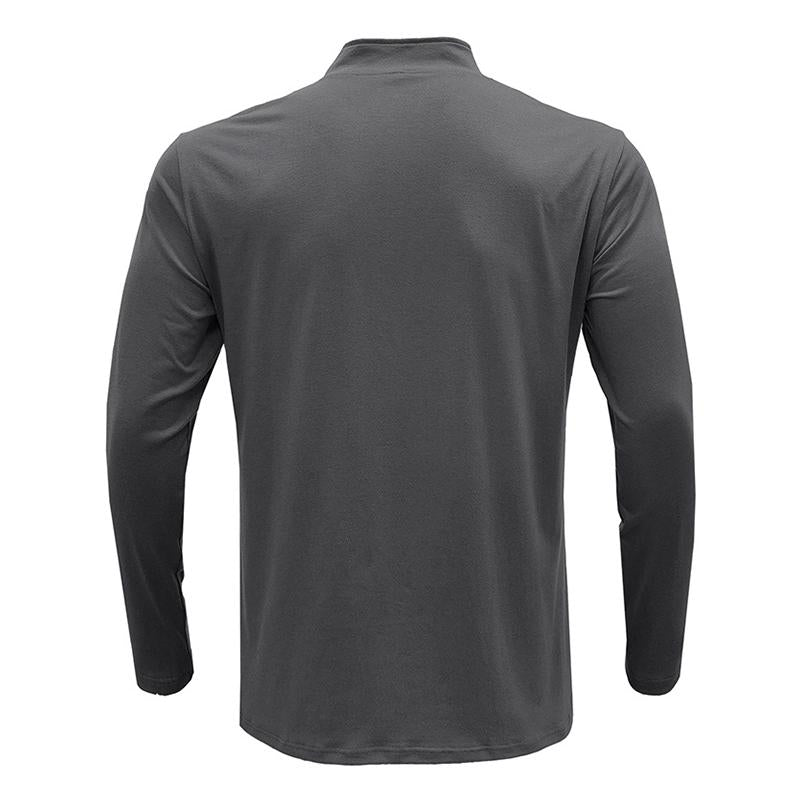 Mens Casual Stand Collar Zipper T Shirt 99017892M