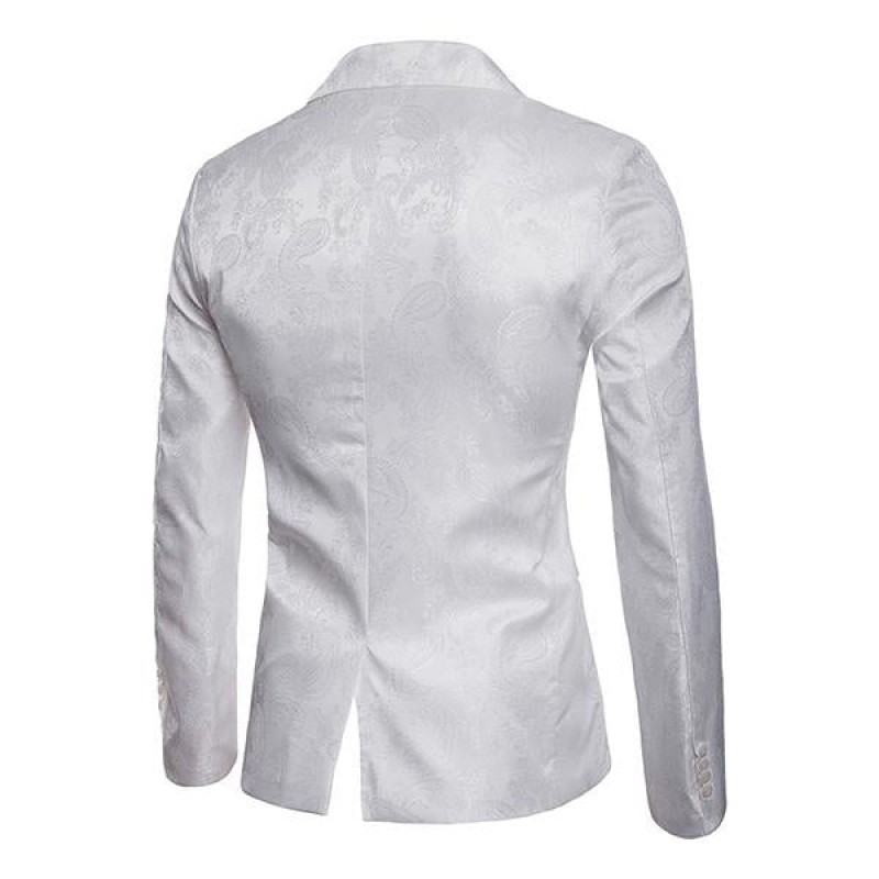 Mens Court Jacquard One Button Fitted Blazer 77902686M