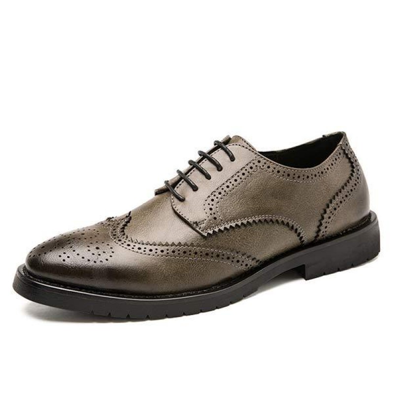 MENS BROGUE CARVED LEATHER SHOES 21806352