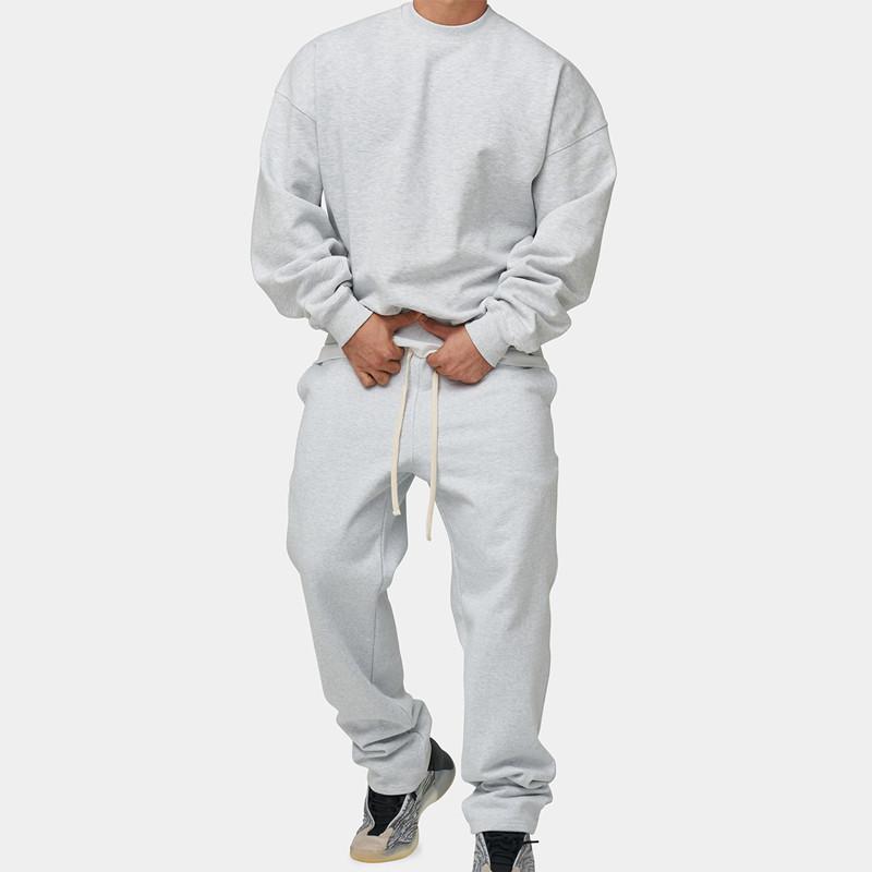 Mens Solid Loose Sweatshirt Set 33123705Z