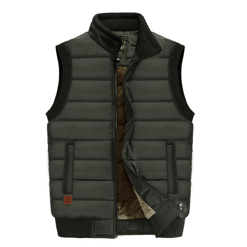 Mens Fleece Zipper Stand Collar Vest 27768145X