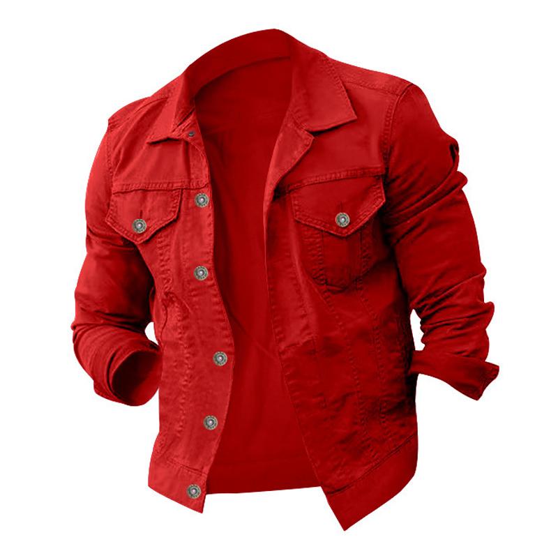 Mens Solid Color Lapel Jacket 01754287X