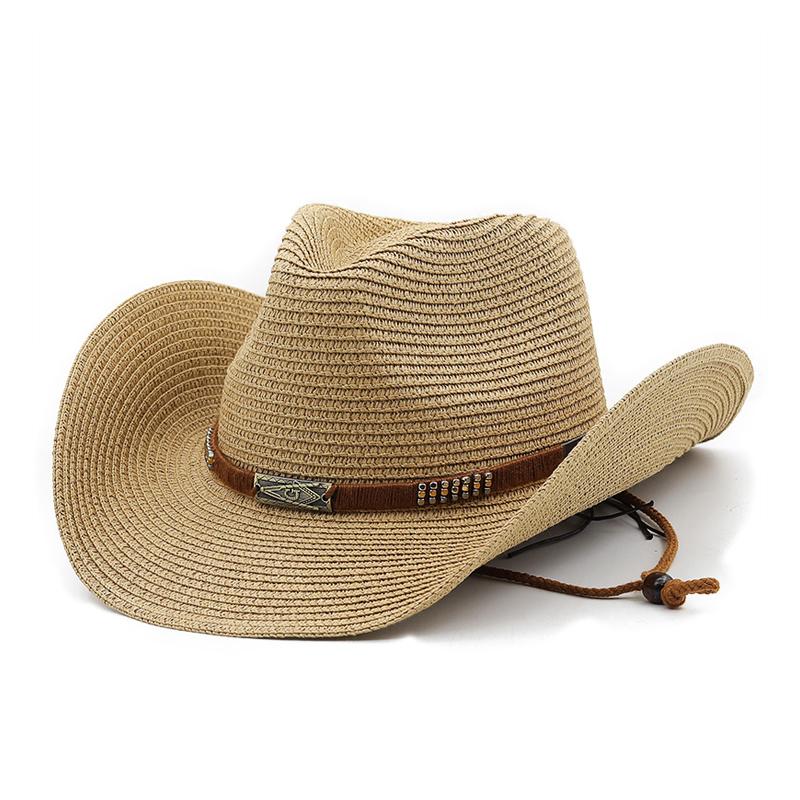 Mens Vintage Belt Visor Western Cowboy Hat 61457836Y