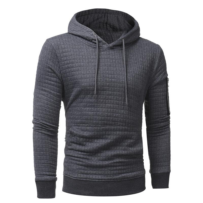 Mens Zipper Decor Loose Fit Casual Hoodie 22625474Z