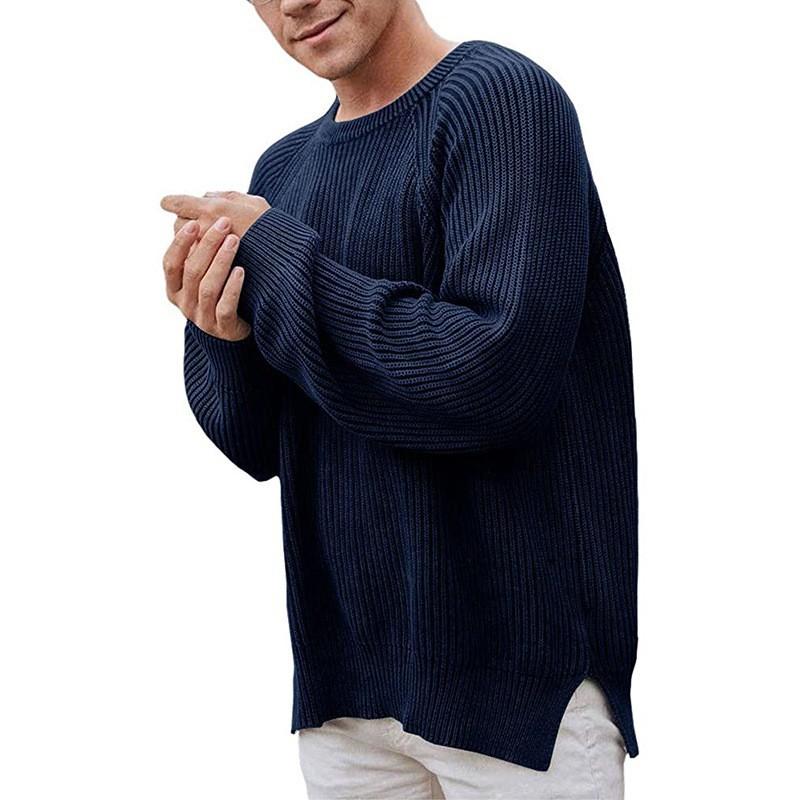 Mens Casual Round Neck Long Sleeve Pullover Knitwear 19852100M