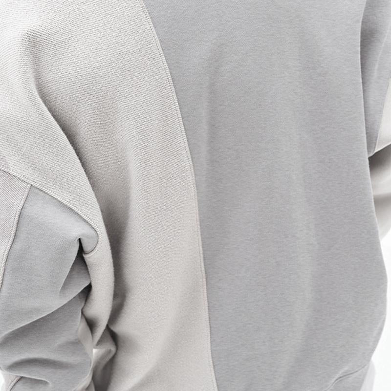 Mens Loose Solid Color Stitching Sweatshirt 42950665Y