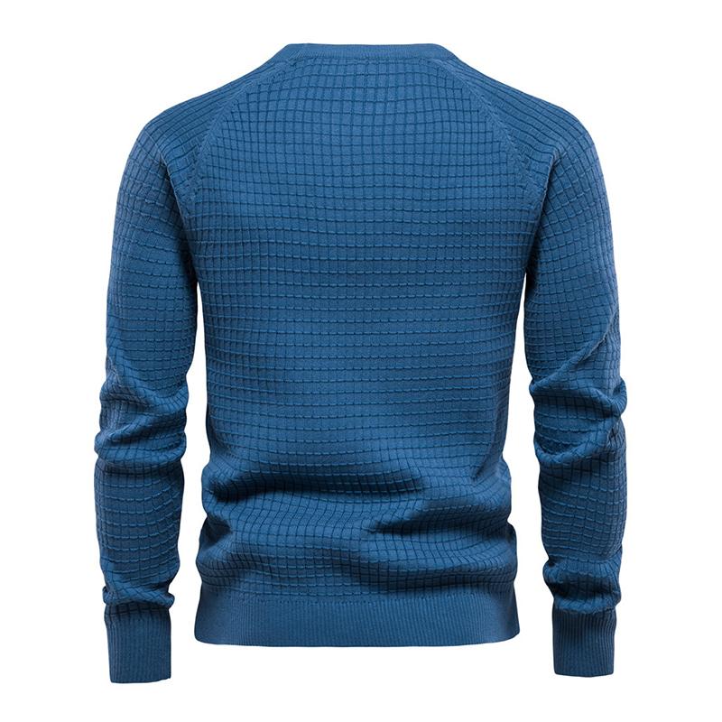 Mens Casual Crew Neck Cotton Knit Sweater 87872325M