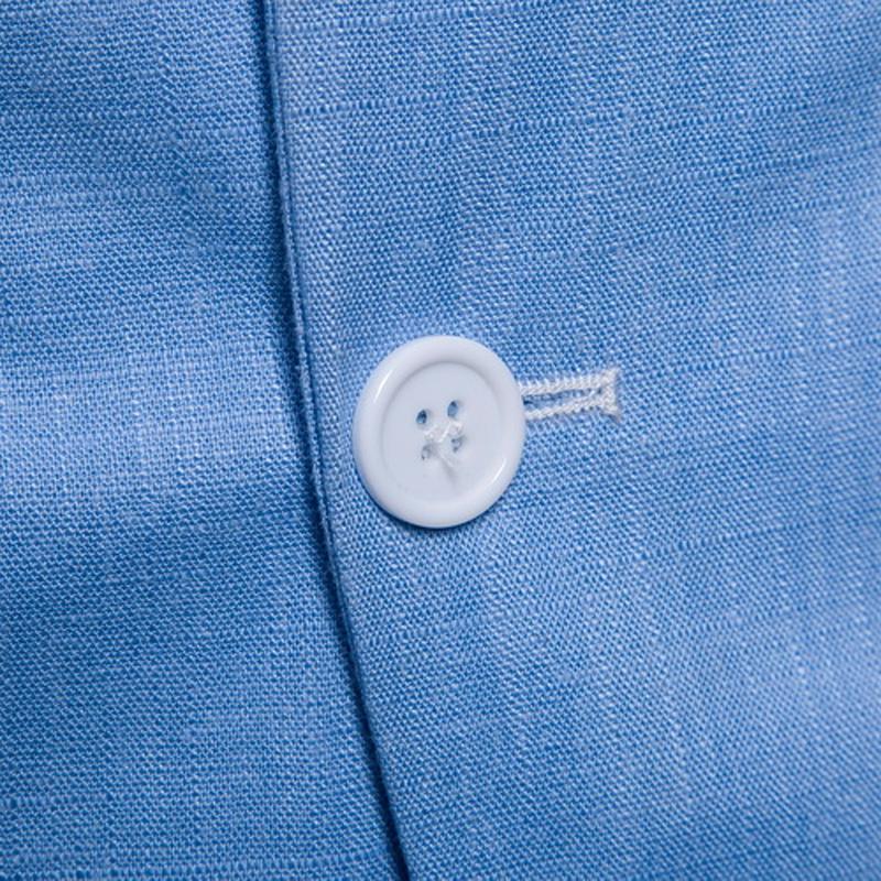 Mens Solid Color Cotton Linen Lapel Thin Blazer 28251847Y